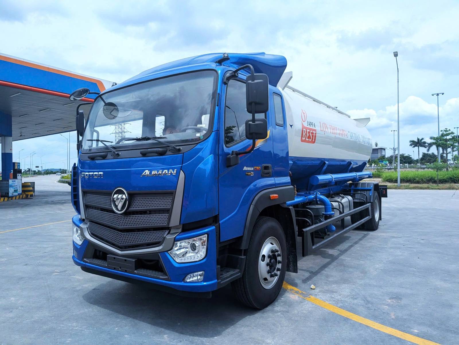 xe chở cám thổi khí FOTON C160 - 14.4m3 - thép+INOX