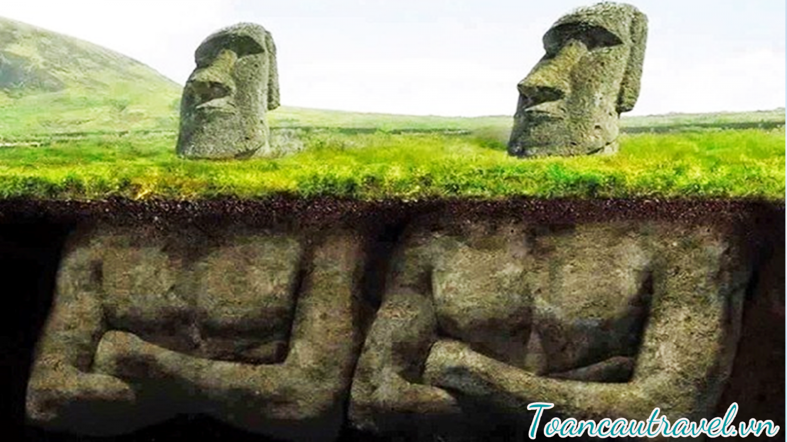 Ahus Vaihu trong Vịnh Hanga Te'e và Akahanga