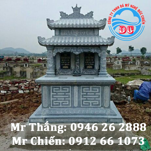 Mẫu mộ đá đôi - Đá mỹ nghệ Đức Chiến
