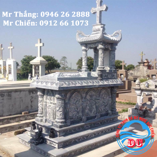Mẫu mộ công giáo đẹp - Đá mỹ nghệ Đức Chiến