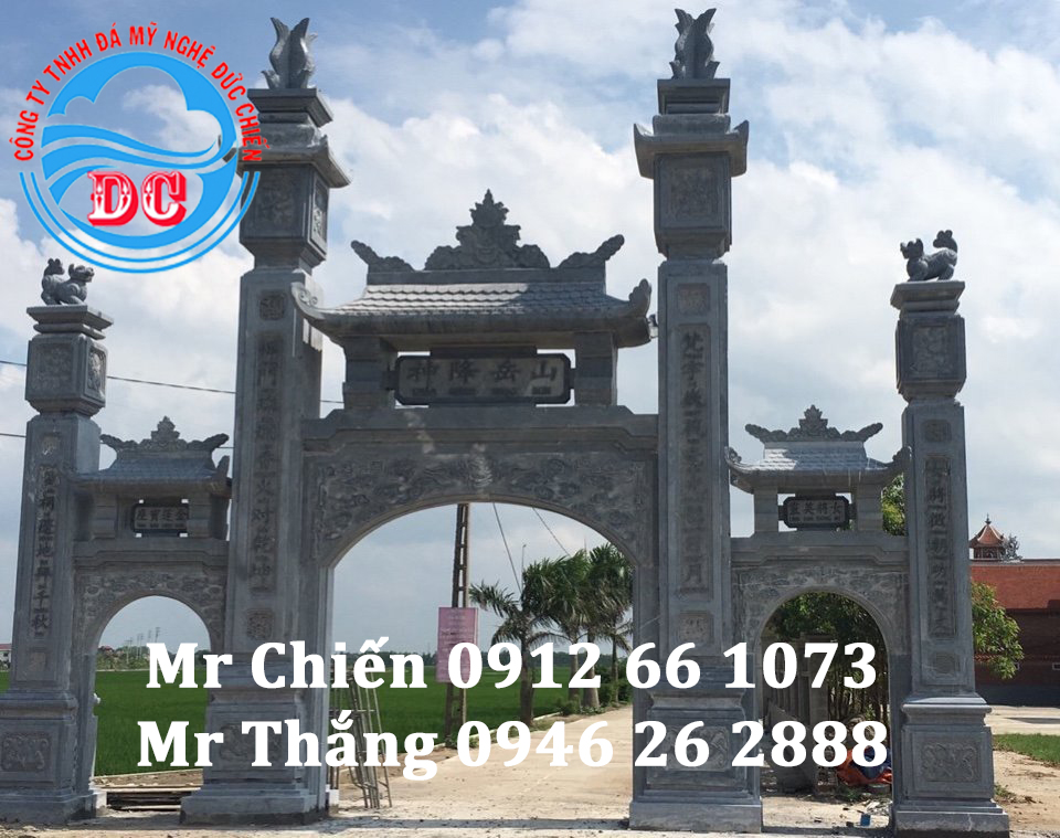 Cổng tam quan bằng đá cho chùa