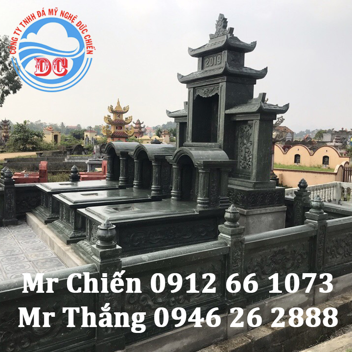 Mẫu mộ đá xanh rêu mã MDXR01