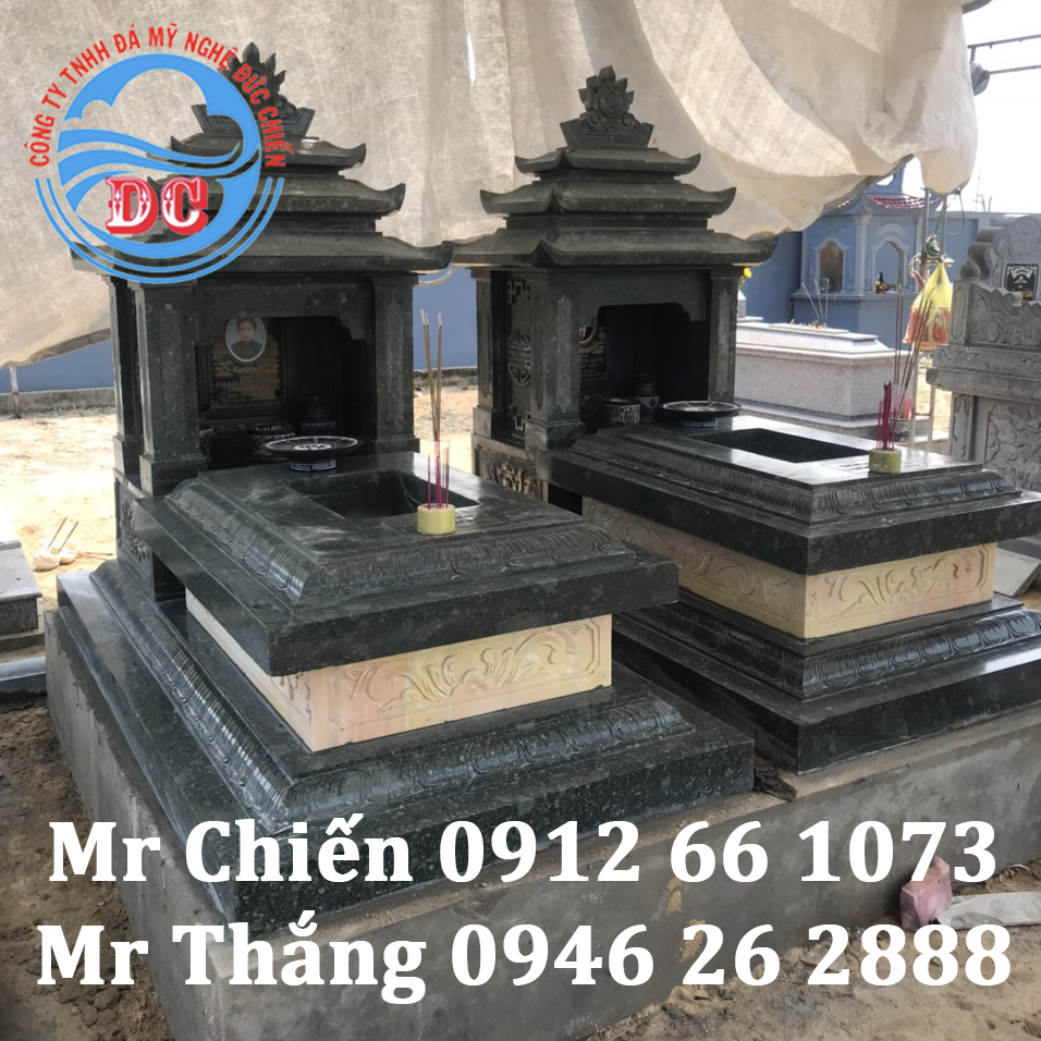  Mẫu mộ đá xanh rêu mã MDXR03