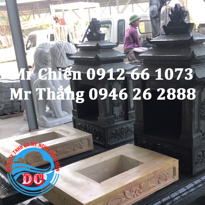 Mẫu mộ đá xanh rêu mã MDXR04