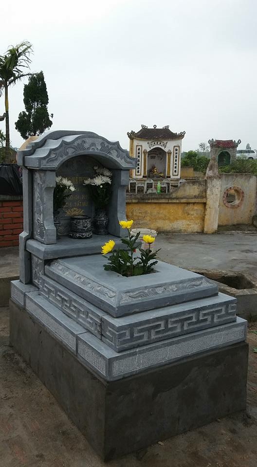 Mẫu mộ đá 1 mái  MD1M004 – Đá Mỹ Nghệ Đức Chiến