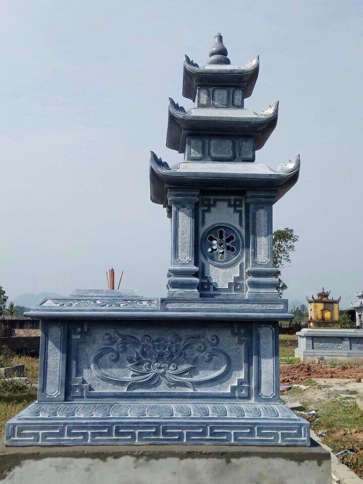 Mẫu mộ đá ba mái cao cấp MD3M005 - Đá mỹ nghệ Đức Chiến