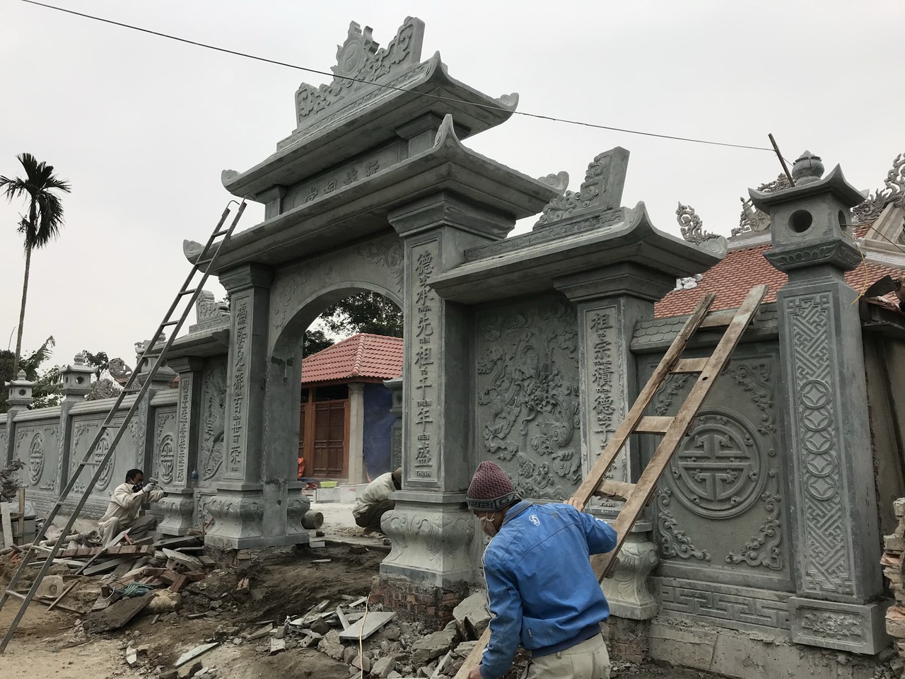 Cổng đá tam quan mẫu CĐĐC008