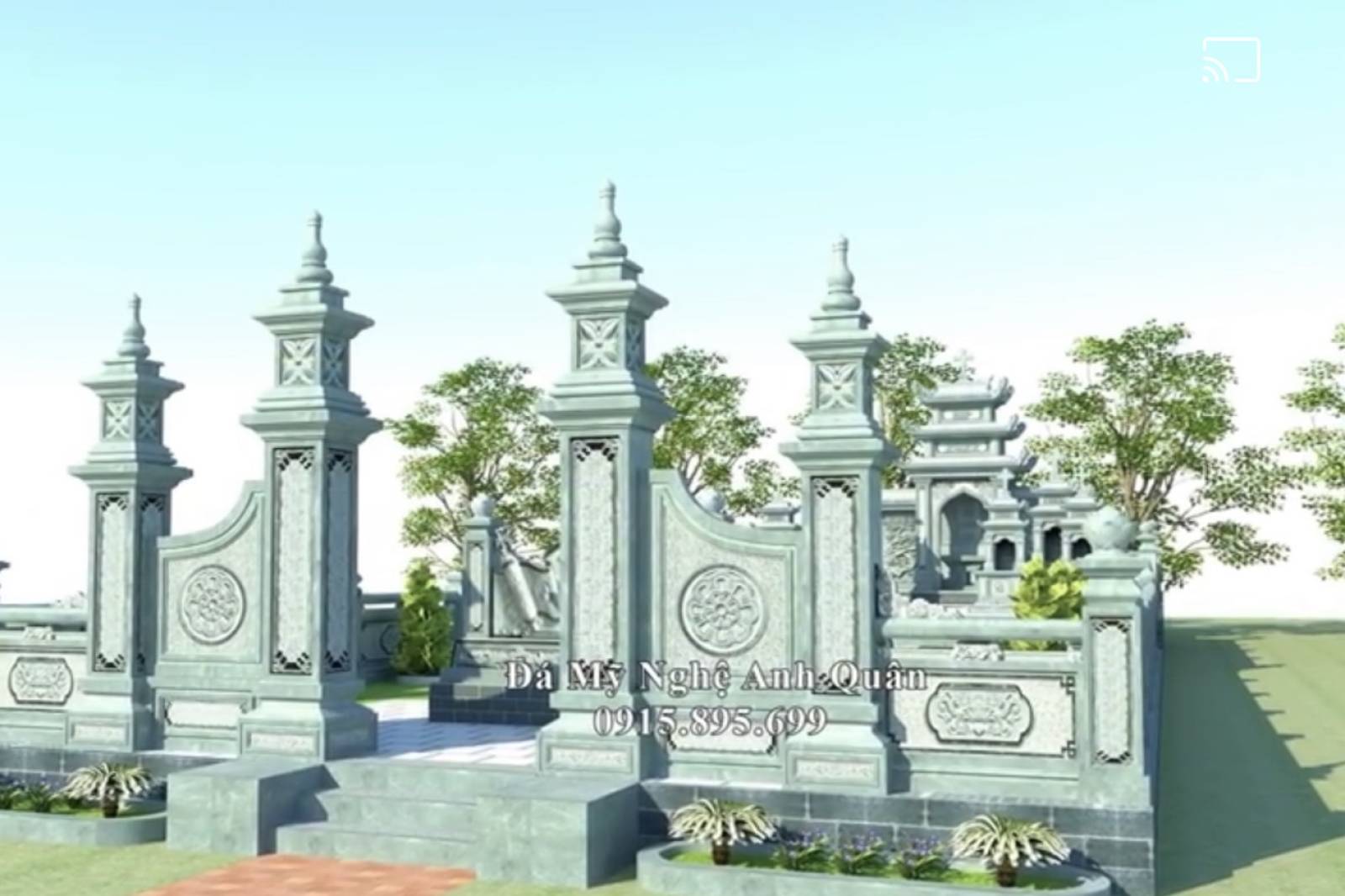 Cổng đá tứ trụ Đức Chiến mẫu CĐĐC013